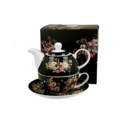 TEA FOR ONE VINTAGE FLOWERS WHITE