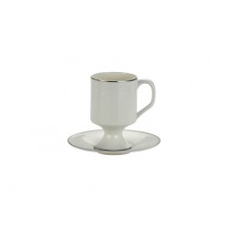 MUG WITH SAUCER SET 2+2 PCS WHITE