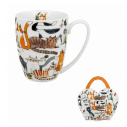 KUBEK 360-380 ML KOCI ŚWIAT LENIWE KOTY