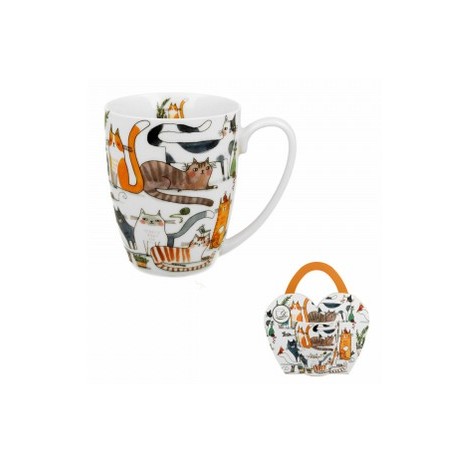 KUBEK 360-380 ML KOCI ŚWIAT LENIWE KOTY