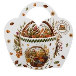 KUBEK 460 ML W KOSZYKU KWIATY POLNE