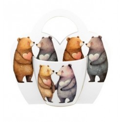 KUBEK 460 ML W KOSZYKU MISIE 1