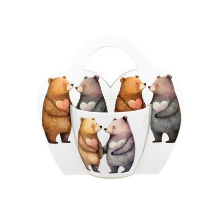 KUBEK 460 ML W KOSZYKU MISIE 1