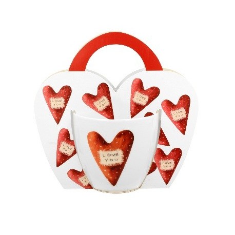KUBEK 460 ML W KOSZYKU LOVE YOU