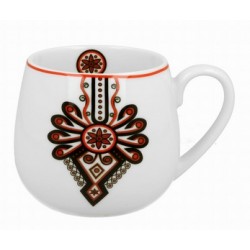 MUG 430 ML VINTAGE FLOWERS-BLACK