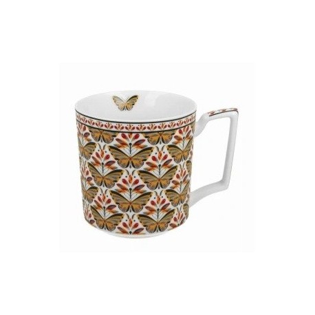 MUG 430 ML VINTAGE FLOWERS-BLACK