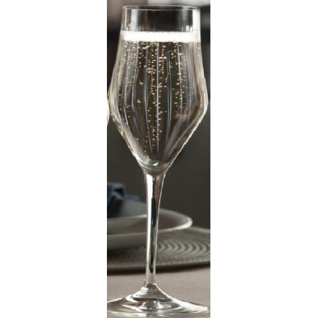 TIMELESS KIELISZEK 230ml DO SZAMPANA , PROSECCO I INNYCH LEKKICH NAPOJÓW RCR SZKŁO KRYSZTAŁ T65 CIĘTY DOKOROWANY