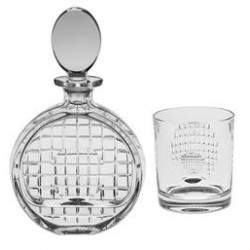 MAGNIFIER SET 1+6 WHISKY 1 KARAFKA + 6 SZKLANEK DO WHISKY BOHEMIA SZKŁO KRYSZTAŁ CIĘTE EŻNIĘTE