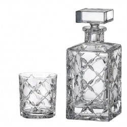 HEATHER SET 1+6 WHISKY 1 KARAFKA + 6 SZKLANEK DO WHISKY BOHEMIA SZKŁO KRYSZTAŁ.