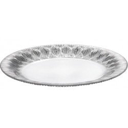 ONION TALERZYK 28CM OBIADOWY , SERWOWY BOHEMIA SZKLO KRYSZTAŁ DEKOROWANE Z GŁADKIM CENTRUM HORECA