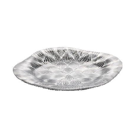 ONION TALERZ 280 mm SERWOWY W KWADRACIE BOHEMIA SZKŁO KRYSZTAŁ DEKOROWANE Z GŁADKIM CENTRUM HORECA