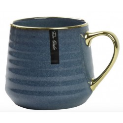 KUBEK PORCELANOWY 400 ML GRANATOWO/ZŁOTY
