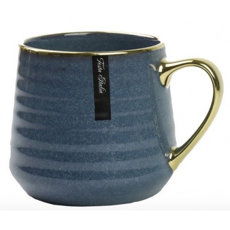 KUBEK PORCELANOWY 400 ML GRANATOWO/ZŁOTY