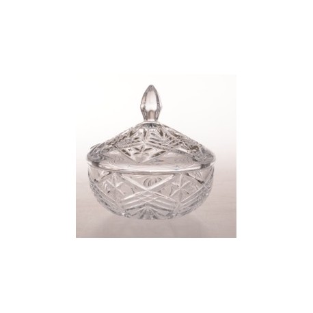 NOVA OLD TAURUS BOMBONIERKA 150 MM SZKŁO KRYSZTAŁ BOHEMIA CIĘTY DEKOROWANY