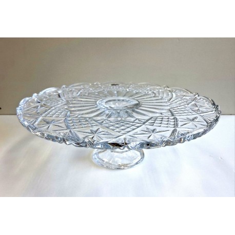 NOVA OLD SIRIUS TALERZ NA NODZE 310mm BOHEMIA SZKŁO KRYSZTAŁ