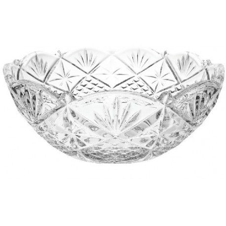 NOVA OLD SIRIUS SALATERA 220 mm BOHEMIA CZESKASZKŁO KRYSZTAŁ RŻNIĘTY CIĘTY DEKOROWANY