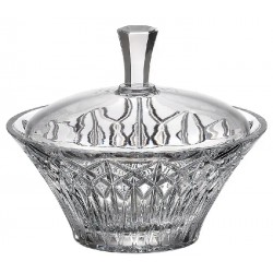 LENAS BOMBONIERKA 19 CMl GŁĘBOKA BOHEMIA SZKLO KRYSZTAŁ DEKOROWANE HORECA