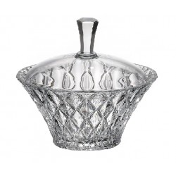 MEMPHIS BOMBONIERKA 195 ML BOHEMIA SZKLO KRYSZTAŁ DEKOROWANE IDEALNE DLA DOMU I RESTAURACJI HORECA