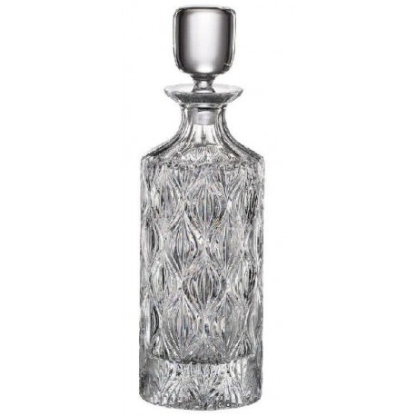 ONION KARAFKA 750 ML DO WHISKY LUB INNYCH NAPOJÓW BOHEMIA SZKLO KRYSZTAŁ DEKOROWANE Z GŁADKIM CENTRUM HORE