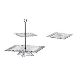 PIERCED PATERA DWA STOPNIE PLUS 6 TALERZYKÓW BOHEMIA SZKŁO KRYSZTAŁ