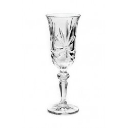 LOREY RIBBON KIELISZEK 150 ML BOHEMIA SZKŁO KRYSZTAŁ PIĘKNIE DEKOROWANY RŻŻNIĘTY CIĘTY