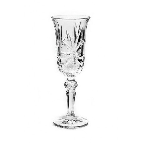 LOREY RIBBON KIELISZEK 150 ML BOHEMIA SZKŁO KRYSZTAŁ PIĘKNIE DEKOROWANY RŻŻNIĘTY CIĘTY