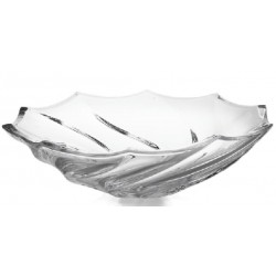 SURF SALATERA 310 MM NA STOPIE BOHEMIA SZKŁO KRYSZTAŁOWE DEKOROWANY IDEALNY KSZTAŁT.