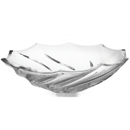 SURF SALATERA 310 MM NA STOPIE BOHEMIA SZKŁO KRYSZTAŁOWE DEKOROWANY IDEALNY KSZTAŁT.