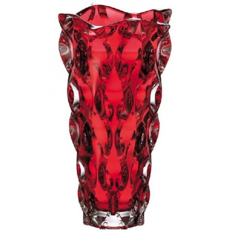 SAMBA COLOR WAZON 305 MM red W KOLORZE głębokiej pięknej czerwieni , BOHEMIA .SZKŁO KRYSZTAŁOWE.WYSOKI GATUNEK
