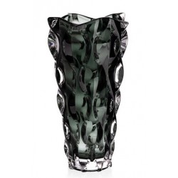 SAMBA COLOR WAZON 305 MM LIGHT GREY BOHEMIA .SZKŁO KRYSZTAŁOWE.WYSOKI GATUNEK