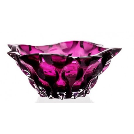 SAMBA COLOR SALATERA 305 MM PURPLE BOHEMIA .SZKŁO KRYSZTAŁOWE.WYSOKI GATUNEK