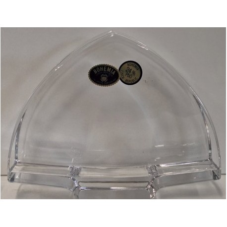 SERWETNIK KRYSZTAŁOWY140 MM GŁADKI SUPER PRZEJRZYSTY TRÓJKĄTNY SZKŁO KRYSZTAŁ BOHEMIA