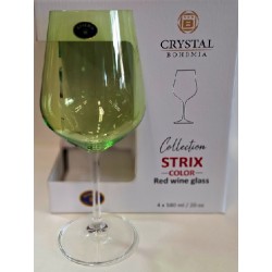 STRIX COLOR KIELISZEK 580 ML ZIELONA CZASZA OMPLET 4 SZT.SZKŁO KRYSZTAŁOWE BOHEMIA