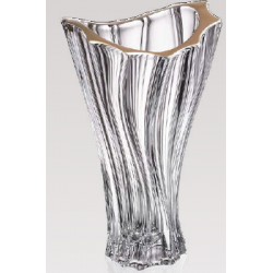 PLANTICA GOLD RIM WAZON 320 ML BOHEMIA SZKŁO KRYSZTAŁ ZDOBIONY