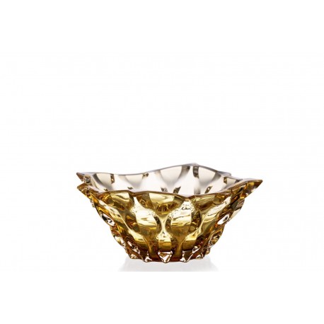 SAMBA COLOR SALATERA 305 MM AMBER BOHEMIA .SZKŁO KRYSZTAŁOWE.WYSOKI GATUNEK