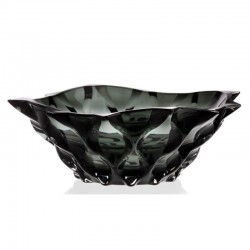 SAMBA COLOR SALATERA 305 MM LIGHT GREY BOHEMIA .SZKŁO KRYSZTAŁOWE.WYSOKI GATUNEK