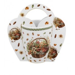 KUBEK 350 ML W KOSZYKU KWIATY