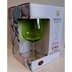 STRIX COLOR KIELISZEK 360 ML CZARKA ZIELONA KOMPLET 4 SZT.SZKŁO KRYSZTAŁOWE BOHEMIA