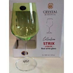 STRIX COLOR KIELISZEK 580 ML ZIELONA CZARKA KOMPLET 4 SZT.SZKŁO KRYSZTAŁOWE BOHEMIA