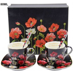 KOMPLET 2 FILIŻANEK ESPRESSO ZE SPODKAMI