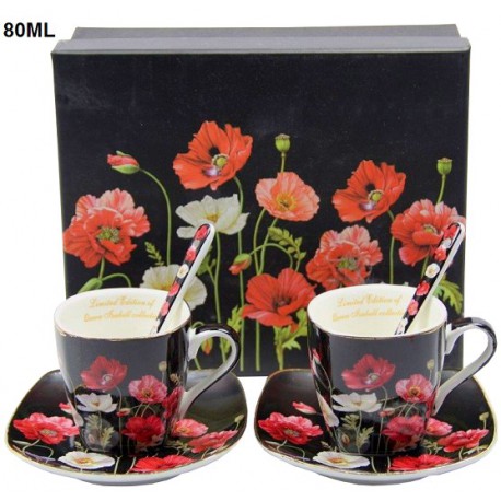 KOMPLET 2 FILIŻANEK ESPRESSO ZE SPODKAMI