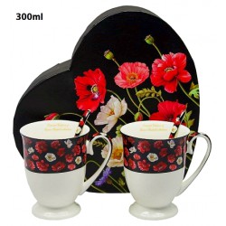 2 MUGS WITH SPOONS, SET