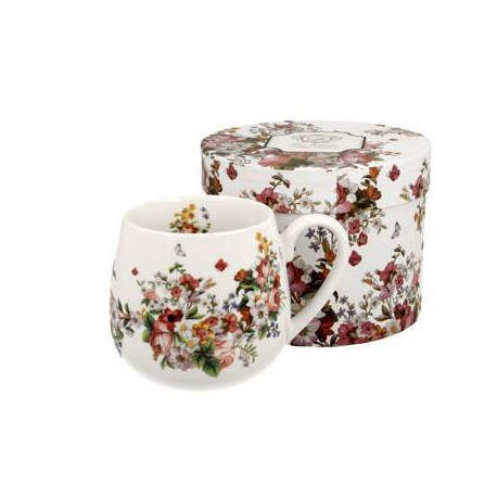 MUG 430 ML VINTAGE FLOWERS-WHITE